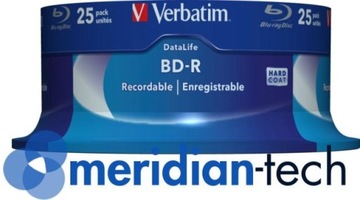 Диски VERBATIM BD-R 25 ГБ DataLife cake 25 43837