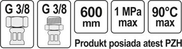 WĄŻ PRZYŁĄCZENIOWY F/M 3/8