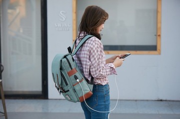 Модный рюкзак Oxford для ноутбука 15 см/серый USB
