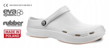 Удобные легкие шлепанцы белого цвета из ЭВА Stylish FitClog 44