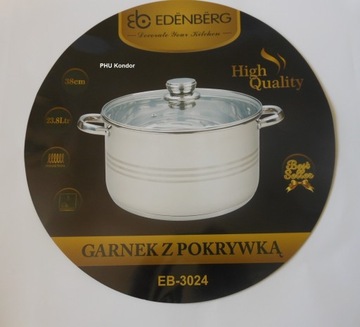ZILNER Большая кастрюля 20л, 36х20см, ТОЛСТОЕ дно, мерный стакан