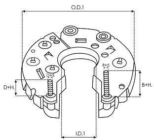 фото thumb №3, Діодний міст генератора mitsubishi arc5130 x-trail alme