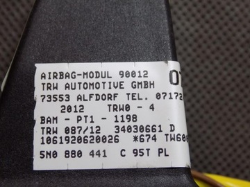 фото thumb №4, Vw tiguan lift подушка подушка безопасности задняя 5n0880441c