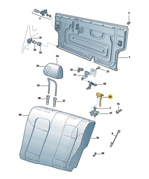 фото thumb №9, Новый толкатель засов сиденья зад 6q0885644a 47h