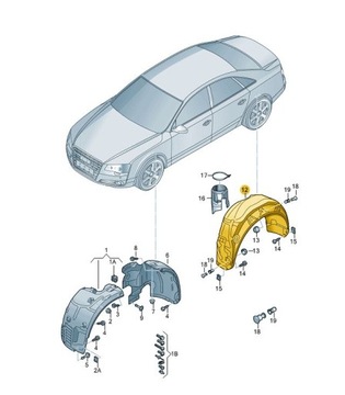 фото thumb №1, Подкрылок защита крыльев задние левая audi a8 d4 aso