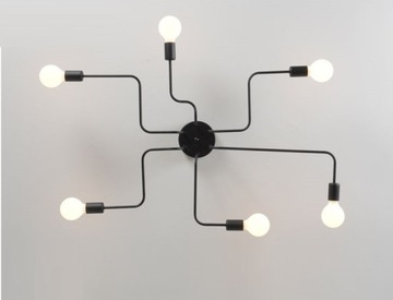 LAMPA SUFITOWA ŻYRANDOL PLAFON PAJĄK 6 RAMION LOFT