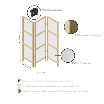 ДЕРЕВЯННАЯ ДЕКОРАТИВНАЯ ширма 3 шт. p-A-0009-z-b_sj