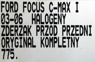 фото thumb №13, 775.zderzak перед переднє ford focus cmax c-max i 03-07
