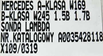 фото thumb №7, Датчик лямбда-зонд a-klasa w169 1.5 1.7 b a0035428118