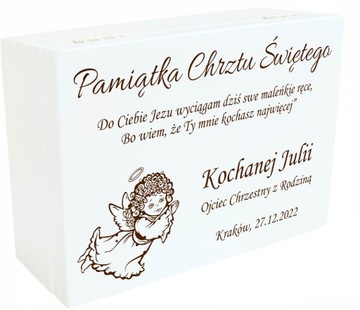 PUDEŁKO WSPOMNIEŃ PREZENT CHRZEST ROCZEK GRAWER