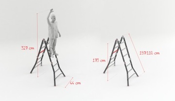 Лестницы алюминиевые шарнирные 4х4 ALTREX
