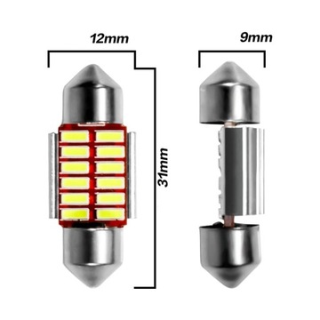СВЕТОДИОДНАЯ ЛАМПА 12 SMD 4014 C5W C10W C18W CANBUS 31мм