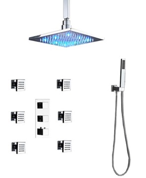 ZESTAW PRYSZNICOWY PODTYNKOWY LED TERMOSTAT
