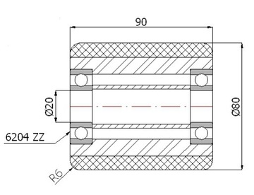 РОЛИКИ 80-90 ДЛЯ ТЕЛЕЖКИ FI 80 РОЛИК 80X90
