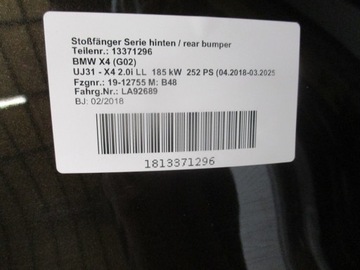 фото thumb №6, Бампер задний bmw x4 g02 18r 4x pdc bez лампа задняя