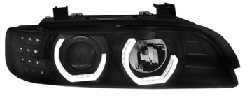 BMW 5 E39 ЛАМПЫ ЧЕРНЫЕ фары, 3D светодиодные кольца, поворотники, линзы