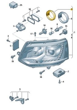 фото thumb №3, Защита заглушка фара vw transporter t5