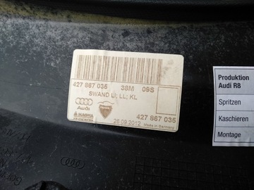 фото thumb №5, Обивка правая левая корпус стойка audi r8 рестайлинг