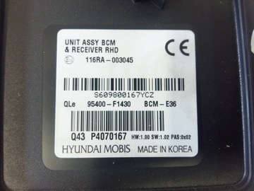 фото thumb №2, Модуль блок управления kia оригинальный номер 95400-f1430