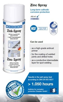 WEICON ZINC BRIGHT ЦИНКОВЫЙ СПРЕЙ 400 мл ГЕРМАНИЯ PL