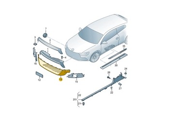 фото thumb №2, Решітка бампера заглушка vw scirocco r20 r середній