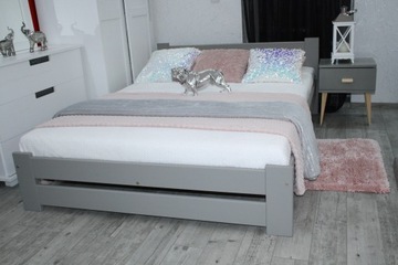 Кровать деревянная серая OLA 160x200 + МАССИВНЫЙ КАРКАС
