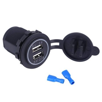 РОЗЕТКА ЗАРЯДНОГО УСТРОЙСТВА МОТОР МОТОЦИКЛ 2x USB 2A 12-24В