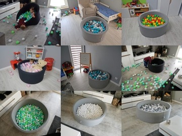 Okrągły suchy basen 130x30 + kolorowe piłki 600szt