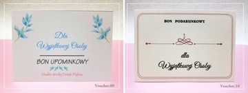 BONY PODARUNKOWE UPOMINKOWE voucher ŚWIĄTECZNE KOPERTA PAKIET 25 SZTUK