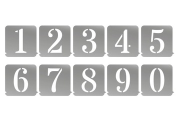 Раскрашивание пластикового шаблона цифр 0-9, 5 см.