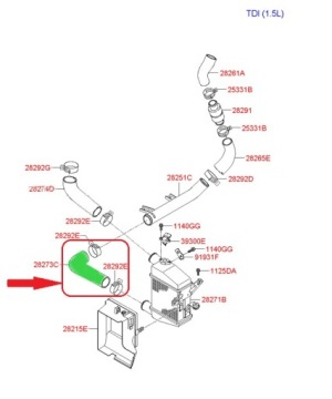 фото thumb №6, Труба wąż turbo інтеркулер hyundai getz 1.5 dci