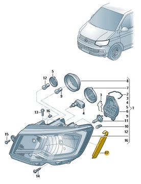 фото thumb №2, Прокладка фара vw transporter t6 правая aso
