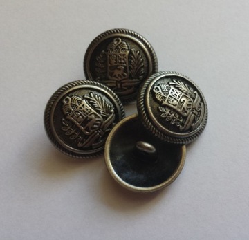 GUZIK METALOWY-STARE SREBRO- HERB - guziki - 20 mm