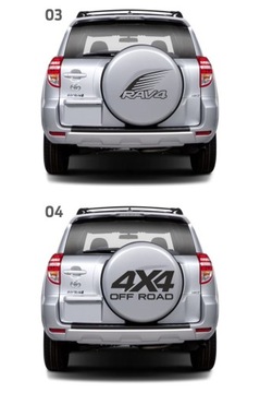 Naklejki Toyota RAV4 SUZUKI na koło zapasowe 4X4