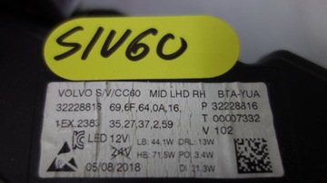 фото thumb №5, Volvo s60 v60 ii лампа led правая 32228816