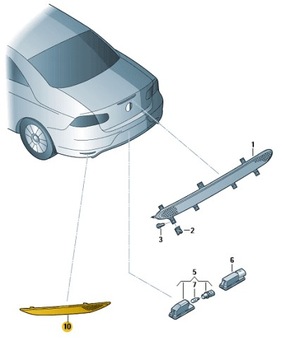 фото thumb №2, Відбивач відбивні світло vw golf plus eos права