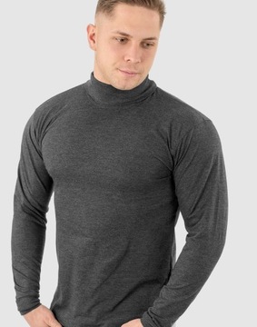 Elegancki Sweter Golf Męski Golfy WXM r M antracyt