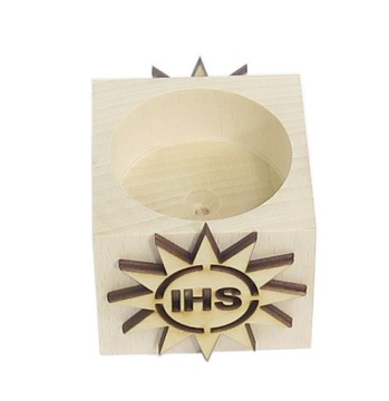 Деревянный подсвечник 4 см AD15 IHS HOST COMMUNION