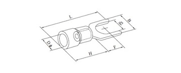 KONEKTOR WIDEŁKOWY IZOLOWANY WIDEŁKI 5,3mm 100 SZT