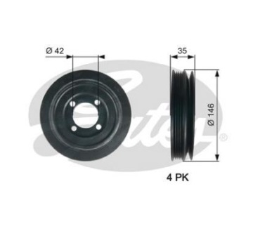 Купити Gates шків колінчастого вала korb opel astra g 1.7 td, фото thumb