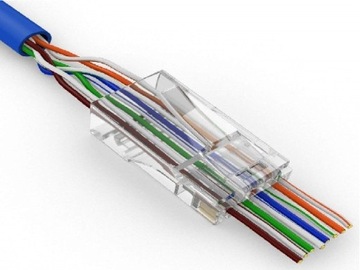 10 шт. вилка RJ45 категории 6, проход через FTP