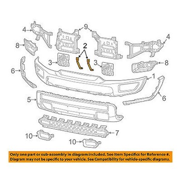 фото thumb №1, Напрямна кронштейн бампера ліва dodge ram 1500 2015-