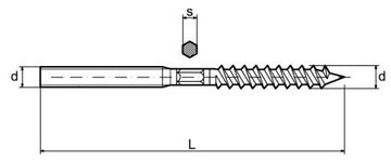 WKRĘT DWUGWINTOWY M10x200MM ŚRUBA TORX T25 OCYNK