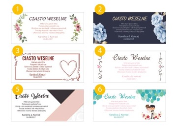 Naklejki Etykiety na ciasto placki weselne LOVE