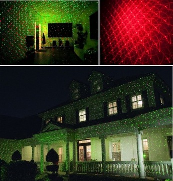 PROJEKTOR LASEROWY Ruchomy RG 24w1 ŚWIĄTECZNY GWIAZDY 24 WZORY RED GREEN