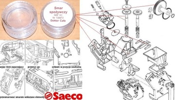 Специальное манжетное уплотнение + смазка для машины Saeco HD Moltio Xelsis SM RI HD