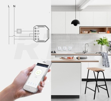 Модуль RTX TUYA Реле с Wi-Fi-управлением ИЗМЕРЕНИЕ ЭНЕРГИИ
