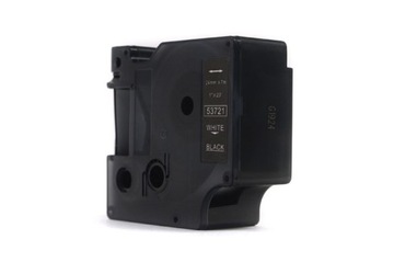 Taśma do Dymo D1 Biały na Czarnym 24mm x 7m 53721