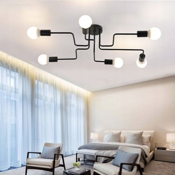 LAMPA SUFITOWA ŻYRANDOL PLAFON PAJĄK 6 RAMION LOFT