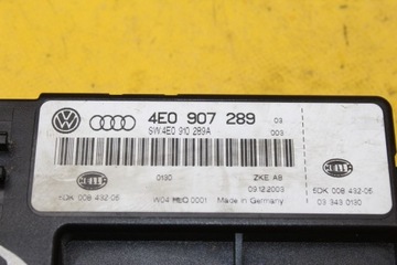 фото thumb №5, Модуль комфорта a8 d3 4.0tdi 4e0907289